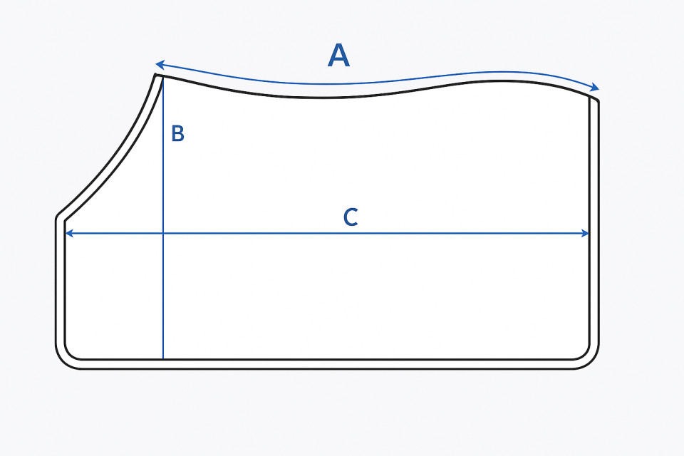 Ilustración de la guía de tallas para Manta poní Kingsland