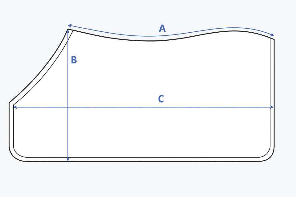 Ilustración de la guía de tallas para Manta Kingsland