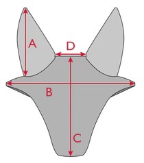 Ilustración de la guía de tallas para Orejera anti moscas Tommy Hilfiger Equestrian