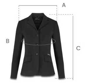 Ilustración de la guía de tallas para Chaqueta de concurso de equitación para hombre Kentucky