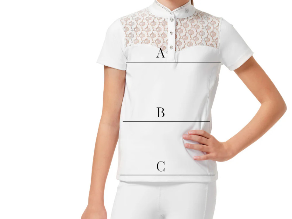 Ilustración de la guía de tallas para Polo, camisa y camiseta Equestrian Stockholm