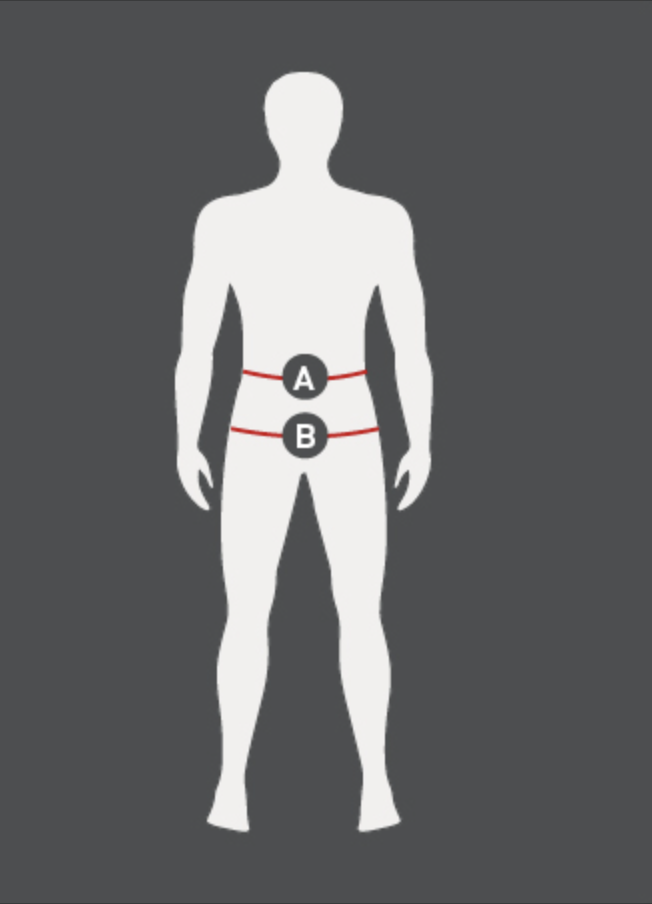 Ilustración de la guía de tallas para Pantalón hombre ELT