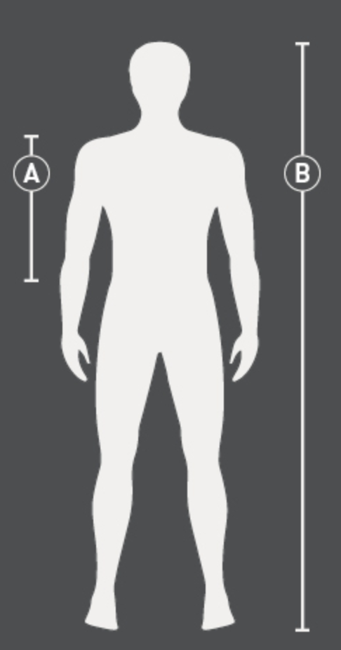 Ilustración de la guía de tallas para Chaleco de protección Swing