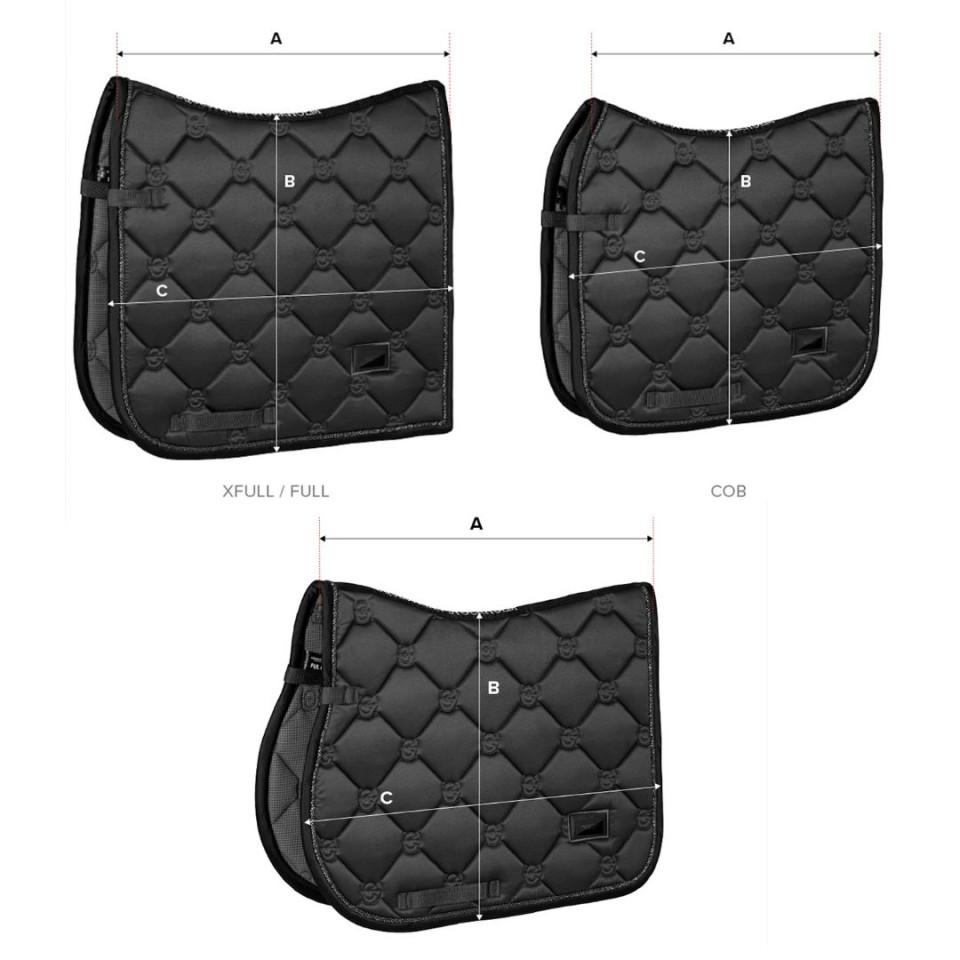 Ilustración de la guía de tallas para Mantilla Equestrian Stockholm